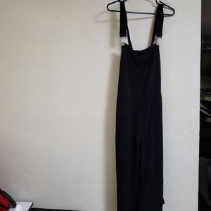 Suede culotte overalls